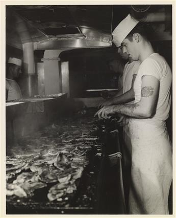 (NAVAL & MILITARY--FOOD) Mini-archive of 60 post-war photographs associated with grub and the servicemen who enjoy it.